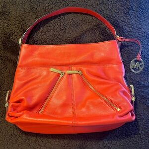 Michael Kors ‘Portland’ Soft Leather Shoulder Bag - Mandarin Red